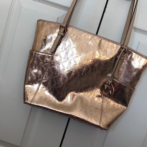 Rose gold Michael kors tote